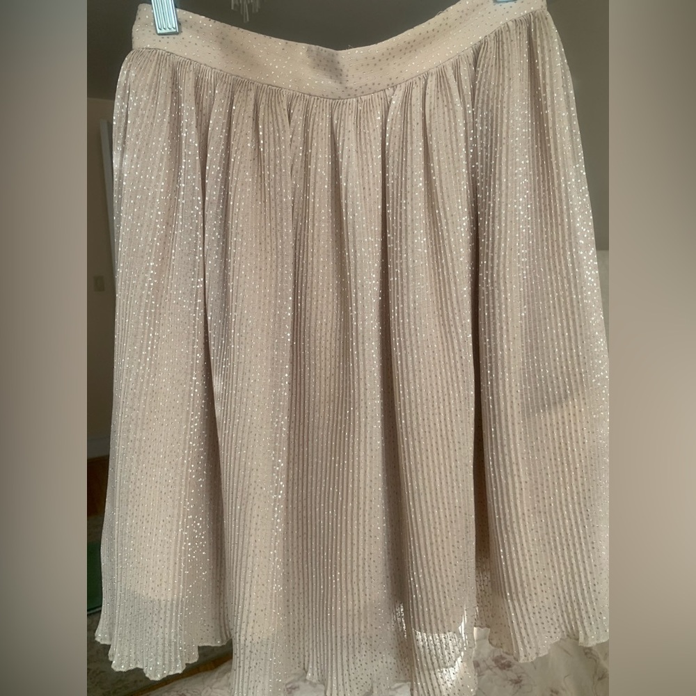 H&M - Sparkly cream with silver speckles holiday skirt - size 6
